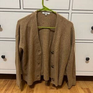 Madewell Tan Ribbed Knit Cardigan